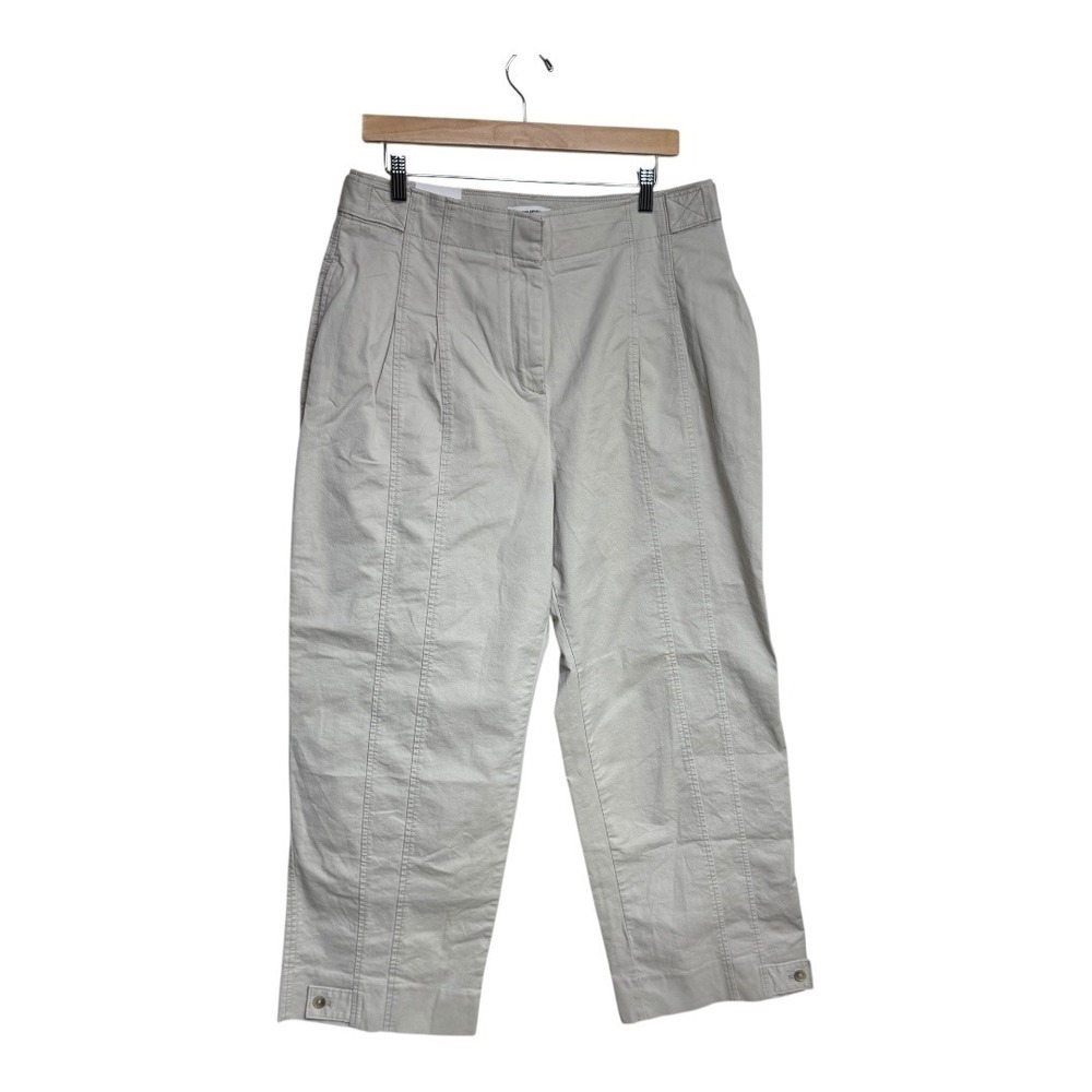 Banana Republic‎ Relaxed ultra high Chino Pants Women Size 12 l Khaki Button